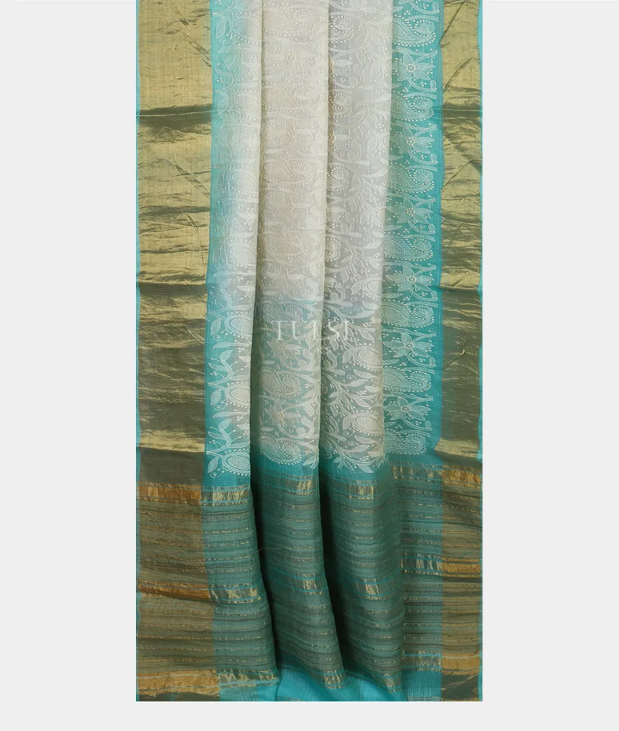White Silk Kota Embroidery Saree T4630202
