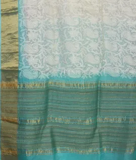 White Silk Kota Embroidery Saree T4630204