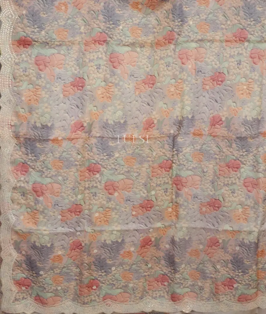 Beige Tussar Printed Saree T4919774