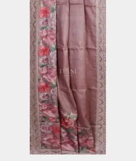 Lavender Tussar Embroidery Saree  T4917682