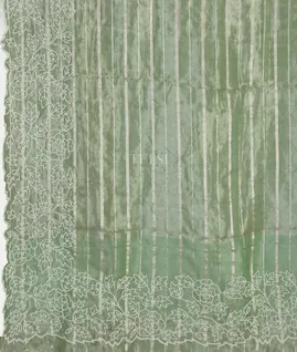 Green Tissue Kora Organza Embroidery Saree T4932824