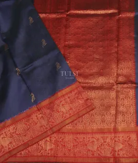 Blue Dupion Raw Silk T4889361