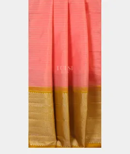 Light Peach Handwoven Kanjivaram Silk Saree T4792572