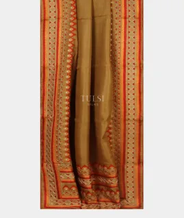 Brown Tussar Embroidery Saree T3129242