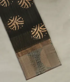Black Kora Organza Printed Saree T4961061