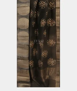 Black Kora Organza Printed Saree T4961062