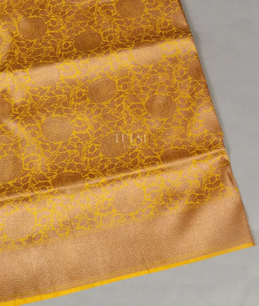 Yellow Banaras Silk Saree T455713-image