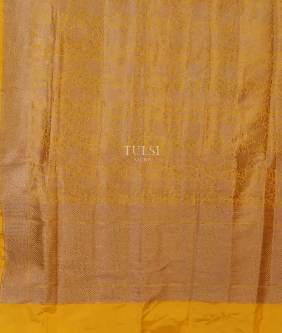 Yellow Banaras Silk Saree T4557134