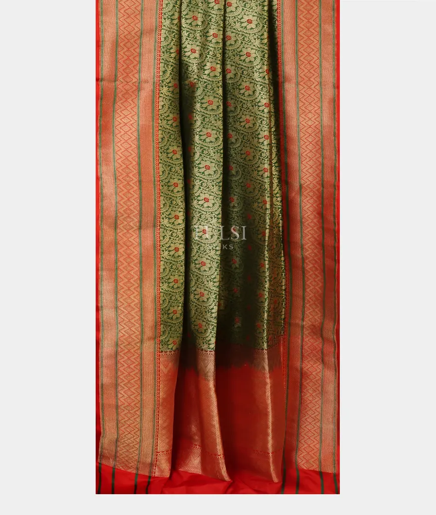 Green Banaras Silk Saree T4902382