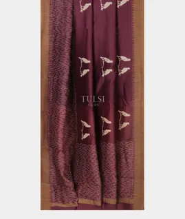 Purple Soft Printed Cotton Saree T4763072