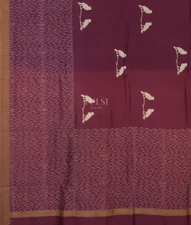 Purple Soft Printed Cotton Saree T4763075