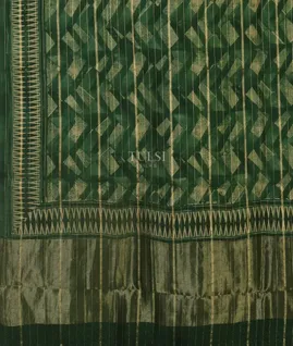 Green Chanderi Cotton Saree T4962064