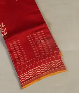 Red  Soft Printed Cotton Saree T4763001