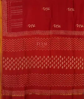 Red  Soft Printed Cotton Saree T4763004