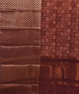 Maroon  Soft Printed Cotton Saree T4961804
