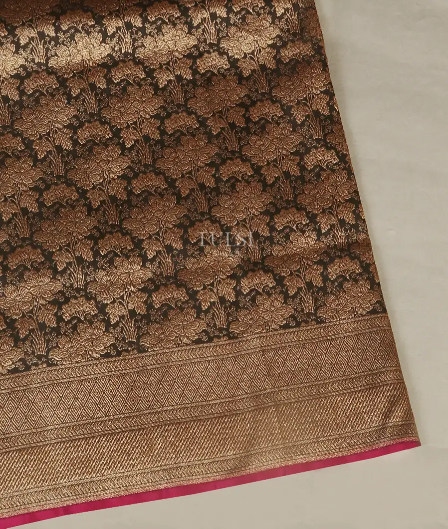 Black Banaras Silk Saree T495559-image