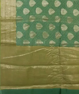 Green Chanderi Cotton Saree T4961484