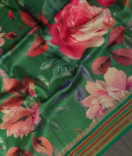 Green Vidarbha Tussar Saree T4804232