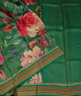 Green Vidarbha Tussar Saree T4804234