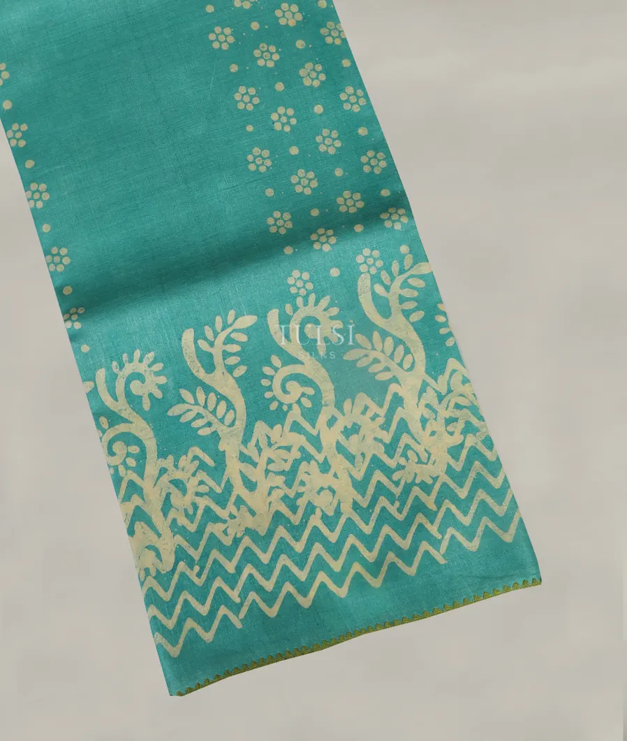 Blue Tussar Printed Saree T406754-image