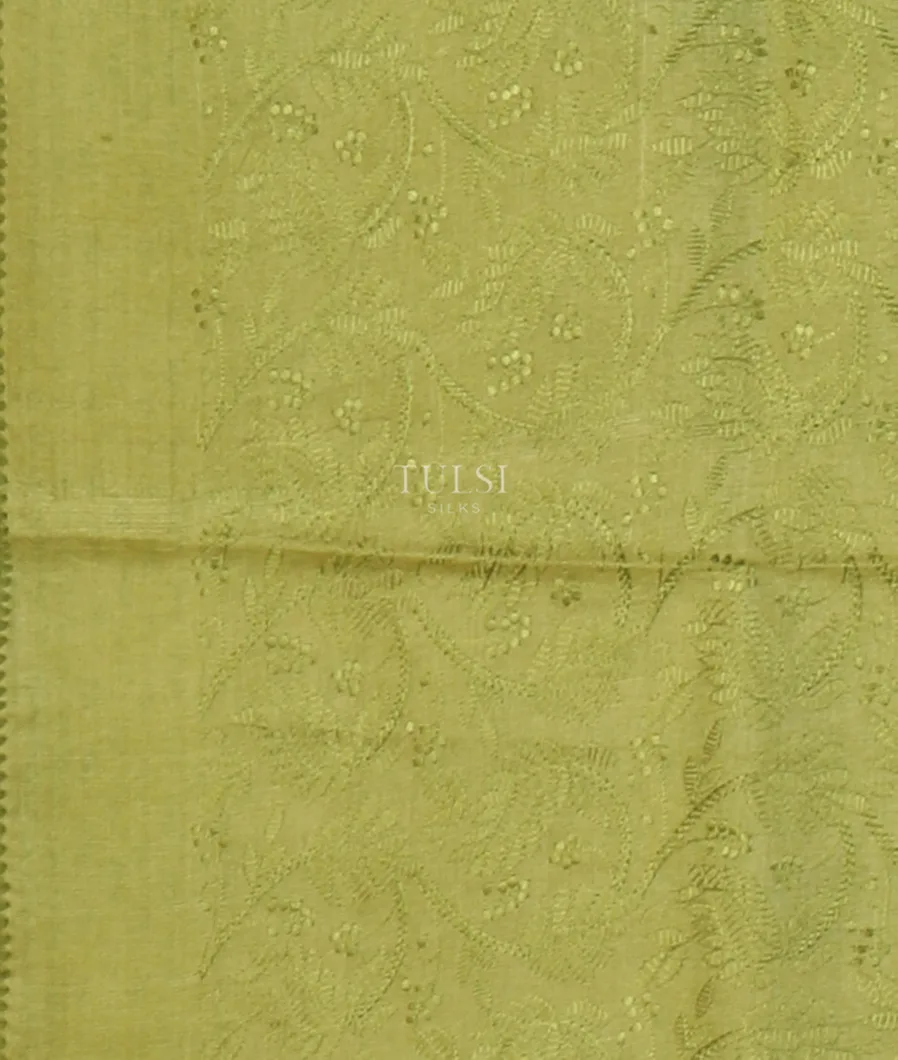 Blue Tussar Printed Saree T4067543