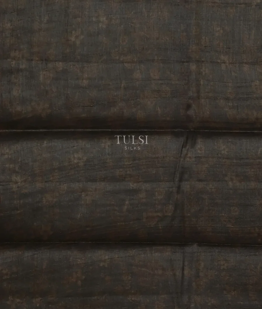 Black Tussar Printed Saree T4538813