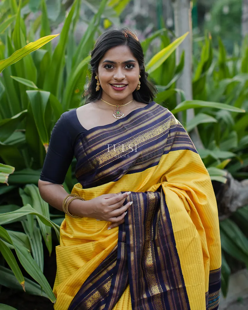 Yellow Kanjivaram Silk Saree T4802886