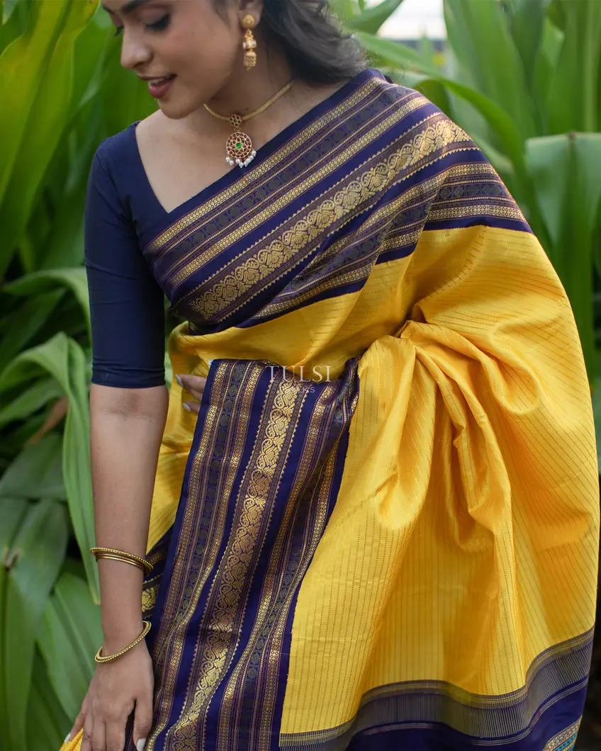 Yellow Kanjivaram Silk Saree T4802887