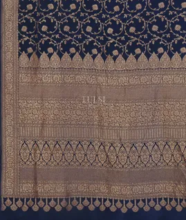 Blue Banaras Crepe Silk Saree T4596384