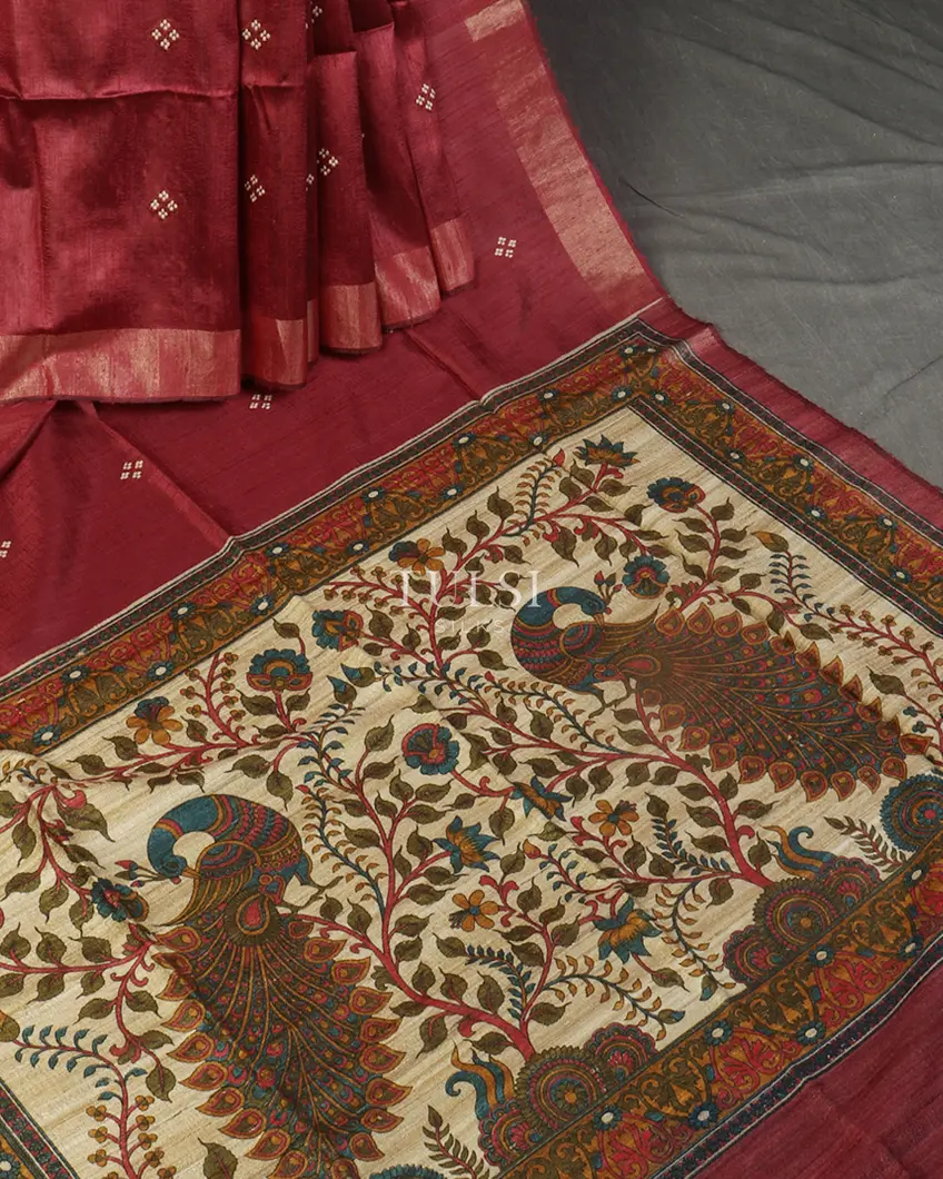 burgundy-tussar-printed-saree-t497048-t497048-b