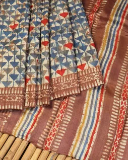 Multicolour Tussar Batik Printed Saree T4971812