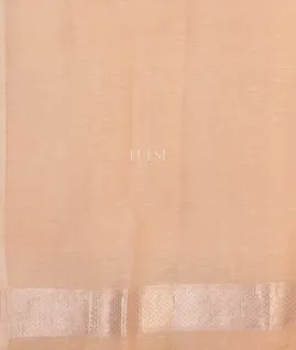 Light Peach  Banaras Linen Saree T4415503