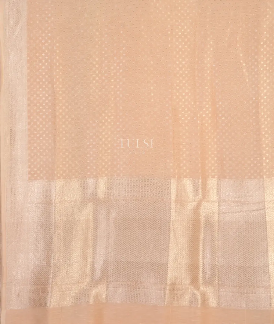 Light Peach  Banaras Linen Saree T4415504