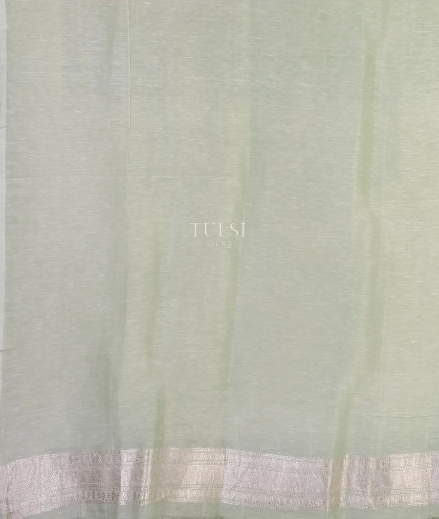 Light Green Banaras Linen Saree T4585483