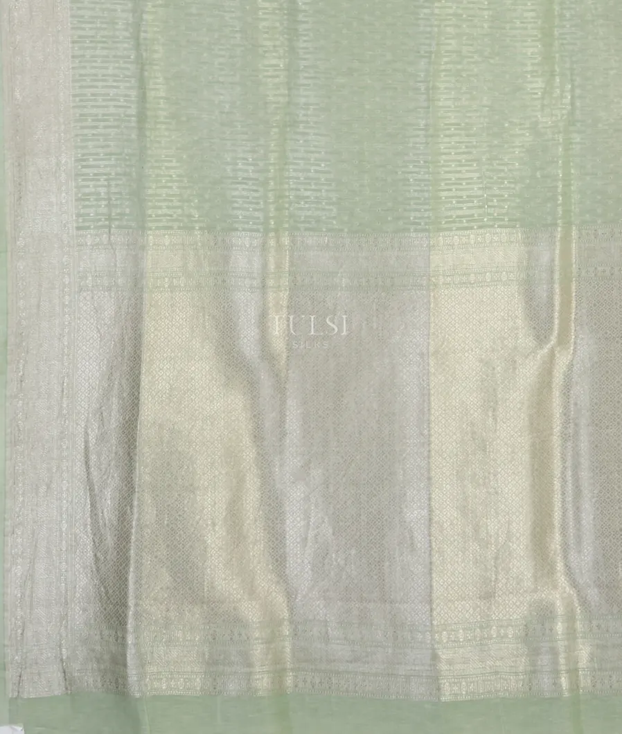 Light Green Banaras Linen Saree T4585484