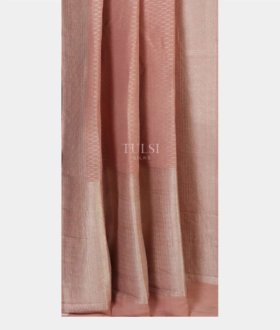 Pink Banaras Linen Saree T4776002