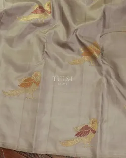 Grey Handwoven Kanjivaram Silk Saree T4808654