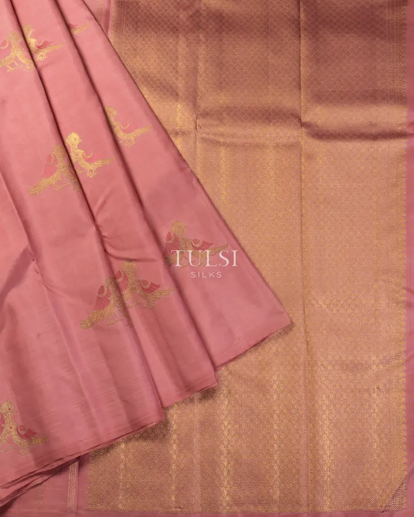 Pink Handwoven Kanjivaram Silk Saree T4603962