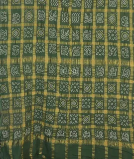 Green Bandhani Cotton Saree T420864