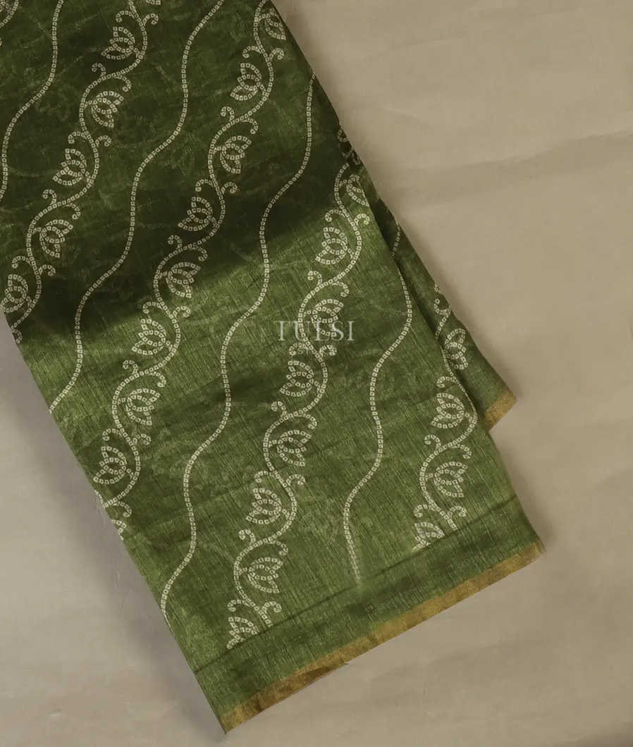 Green  Linen Printed Saree T471515-image