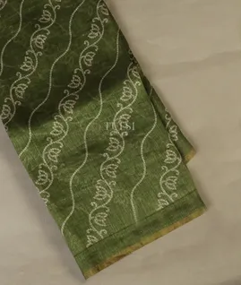 Green  Linen Printed Saree T4715151
