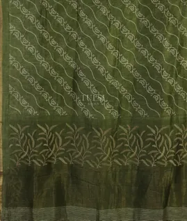 Green  Linen Printed Saree T4715154