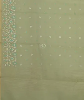 Green Chanderi Cotton Embroidery Saree T4965334