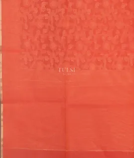 Peach Banaras Cotton Saree T4887873