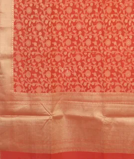 Peach Banaras Cotton Saree T4887874