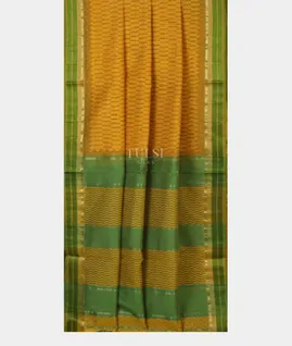 Yellow Maheshwari Printed Cotton Saree T4908642