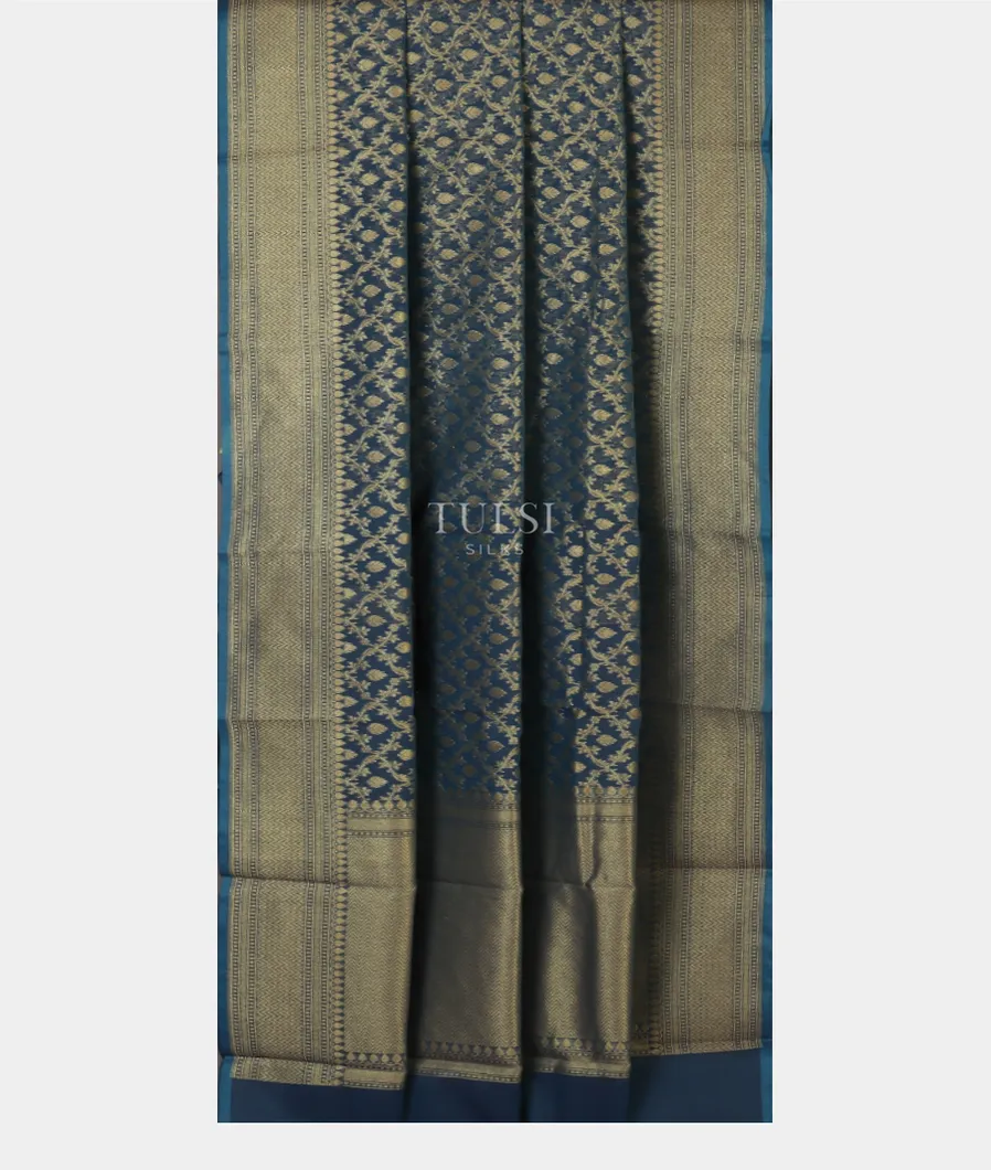 Blue Banaras Cotton Saree T4963782