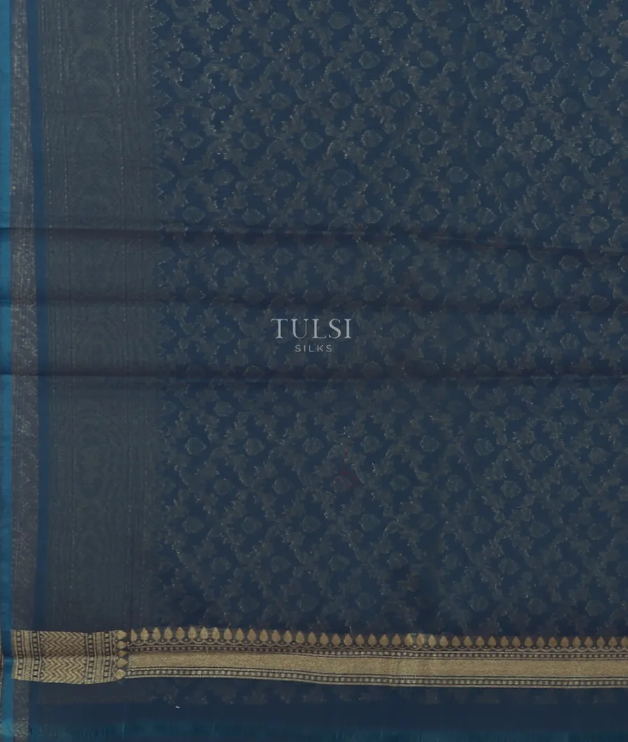 Blue Banaras Cotton Saree T4963783