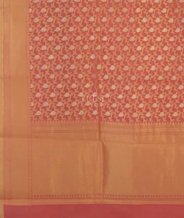 Peach Banaras Cotton Saree T4964094