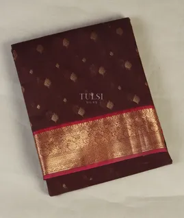 Brown Silk Cotton Saree T5018991